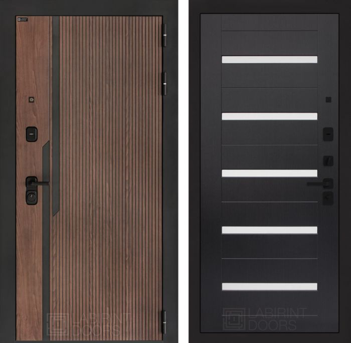 Входная дверь Лабиринт KARMINA 01 – Венге, стекло белое