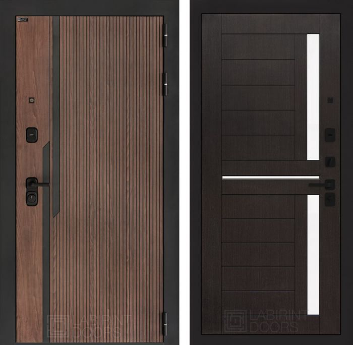 Входная дверь Лабиринт KARMINA 02 – Венге, стекло белое