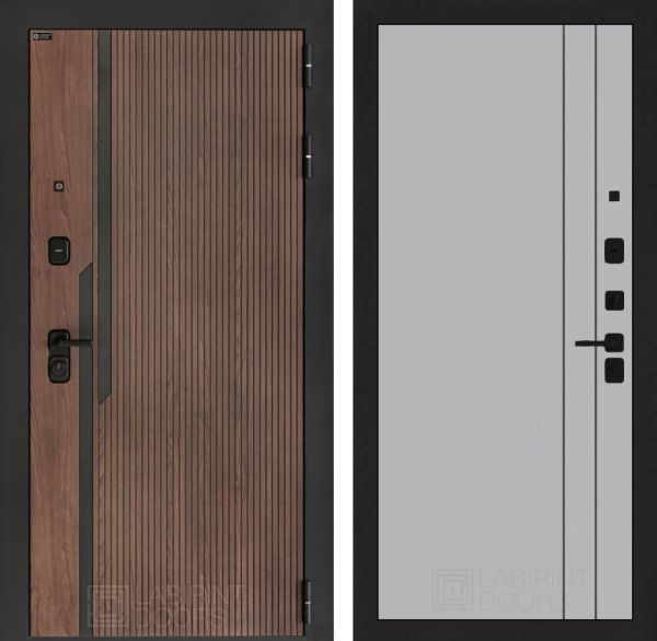 Входная дверь Лабиринт KARMINA 10 - Серый рельеф софт