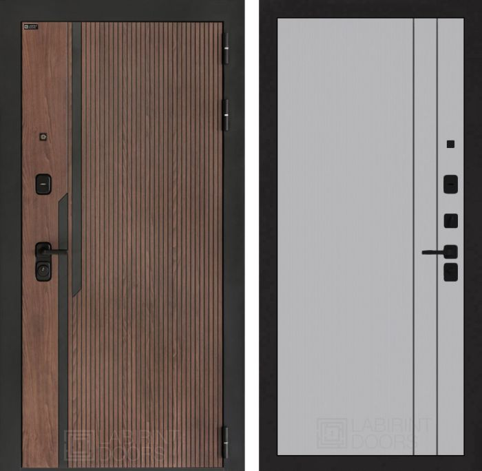 Входная дверь Лабиринт KARMINA 10 - Серый рельеф софт