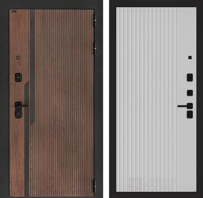 Входная дверь Лабиринт KARMINA 29 – Белый рельеф софт