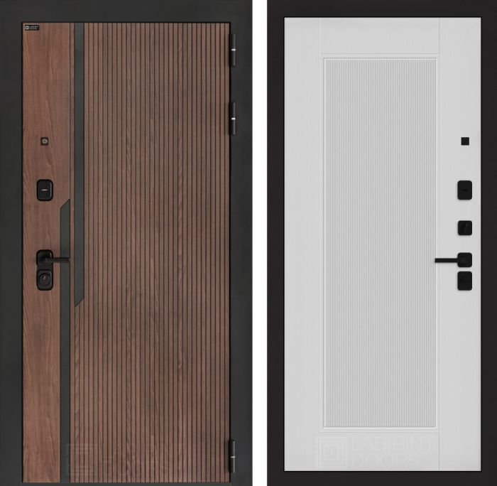 Входная дверь Лабиринт KARMINA 30 – Белый рельеф софт