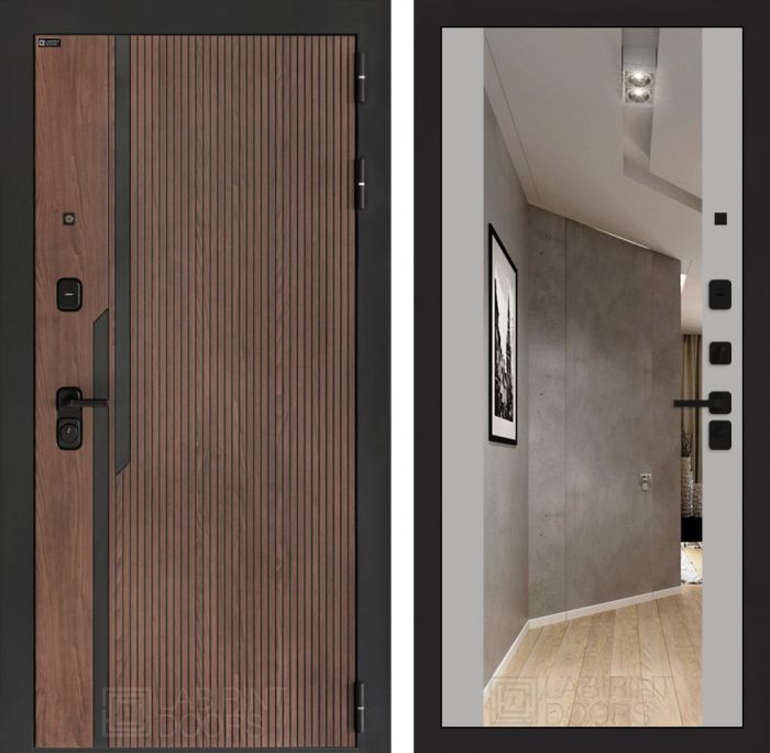 Входная дверь Лабиринт KARMINA с Зеркалом Максимум – Грей софт