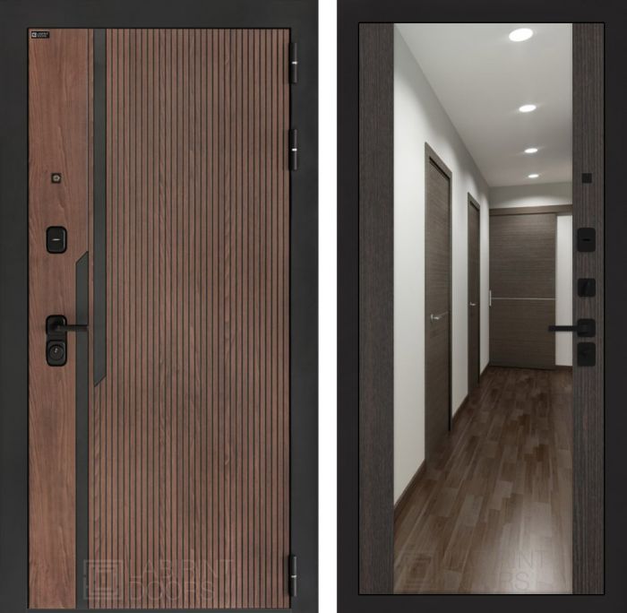 Входная дверь Лабиринт KARMINA с Зеркалом Максимум – Венге