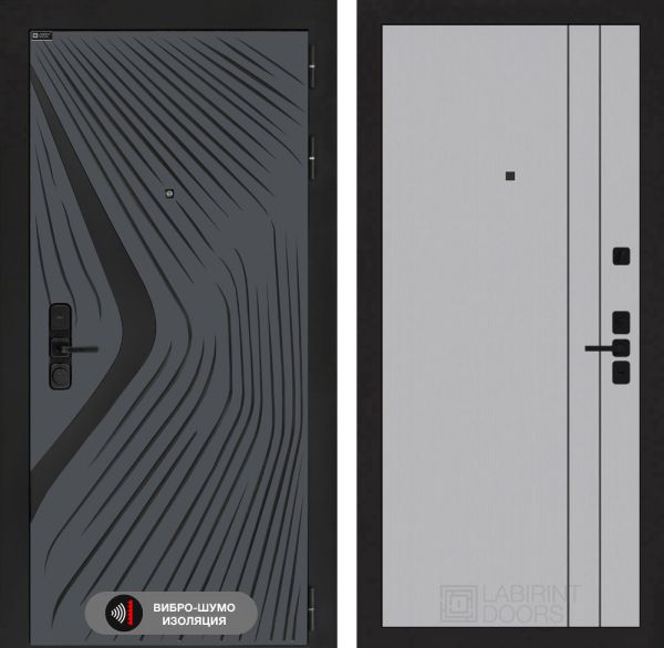 Входная дверь Лабиринт LEOLAB 10 - Серый рельеф софт