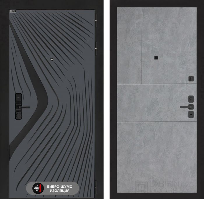 Входная дверь Лабиринт LEOLAB 21 – Бетон светлый