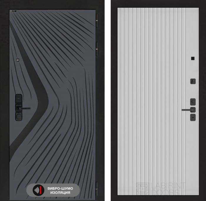 Входная дверь Лабиринт LEOLAB 29 – Белый рельеф софт