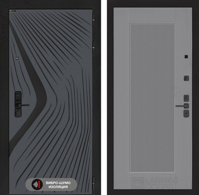 Входная дверь Лабиринт LEOLAB 30 – Серый рельеф софт