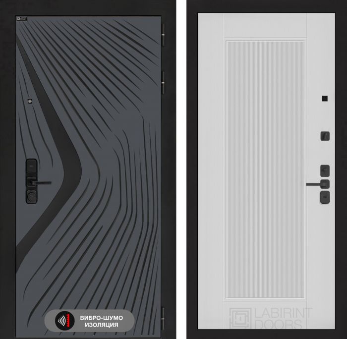 Входная дверь Лабиринт LEOLAB 30 – Белый рельеф софт