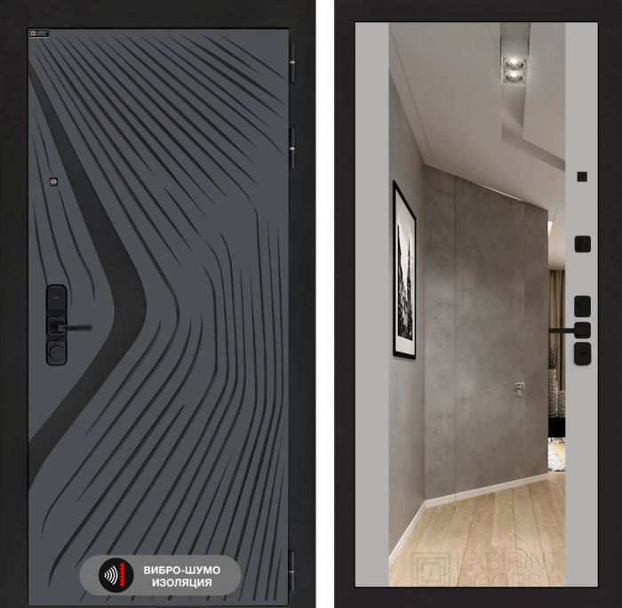 Входная дверь Лабиринт LEOLAB с Зеркалом Максимум – Грей софт