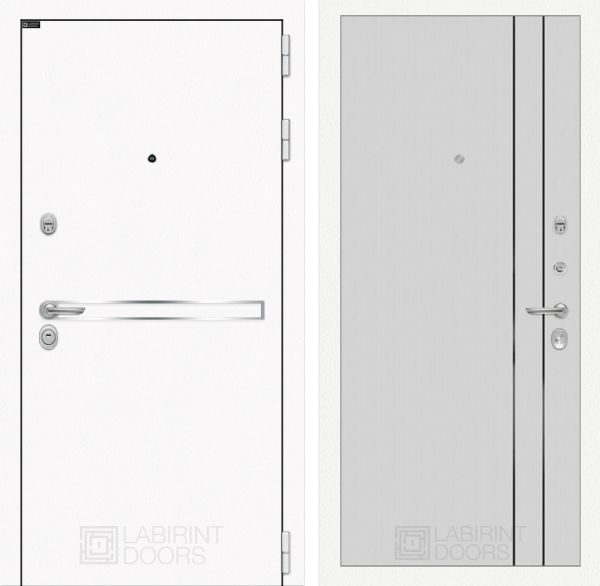 Входная дверь Лабиринт Лайн WHITE 10 - Белый рельеф софт