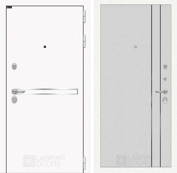 Входная дверь Лабиринт Лайн WHITE 10 - Белый рельеф софт