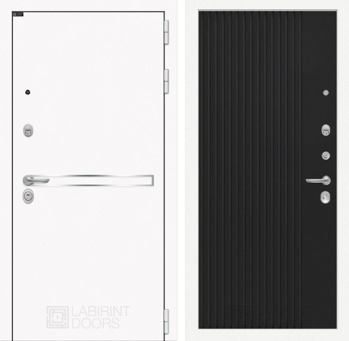 Входная дверь Лабиринт Лайн WHITE 29 - Черный кварц