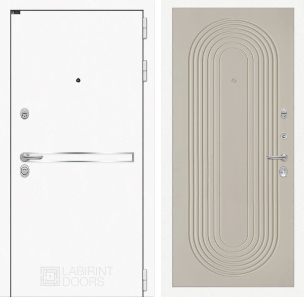 Входная дверь Лабиринт Лайн WHITE 33 - Капучино