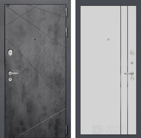 Входная дверь Лабиринт LOFT 10 - Белый рельеф софт