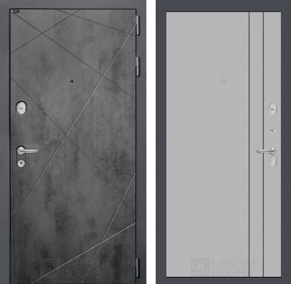 Входная дверь Лабиринт LOFT 10 - Серый рельеф софт