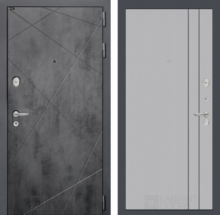Входная дверь Лабиринт LOFT 10 - Серый рельеф софт