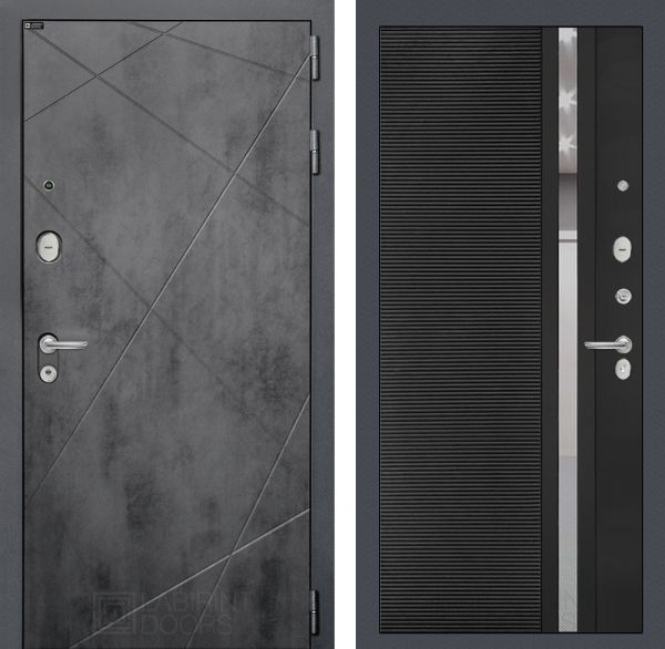 Входная дверь Лабиринт Лофт (LOFT) 31 - Черный кварц зеркальная вставка с тонировкой