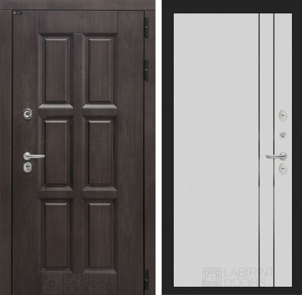 Входная дверь Лабиринт Лондон 10 - Белый рельеф софт