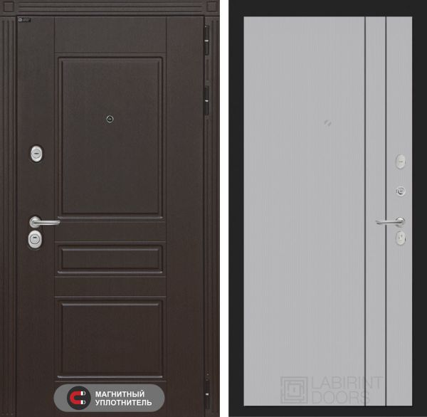 Входная дверь Лабиринт Мегаполис 10 - Серый рельеф софт
