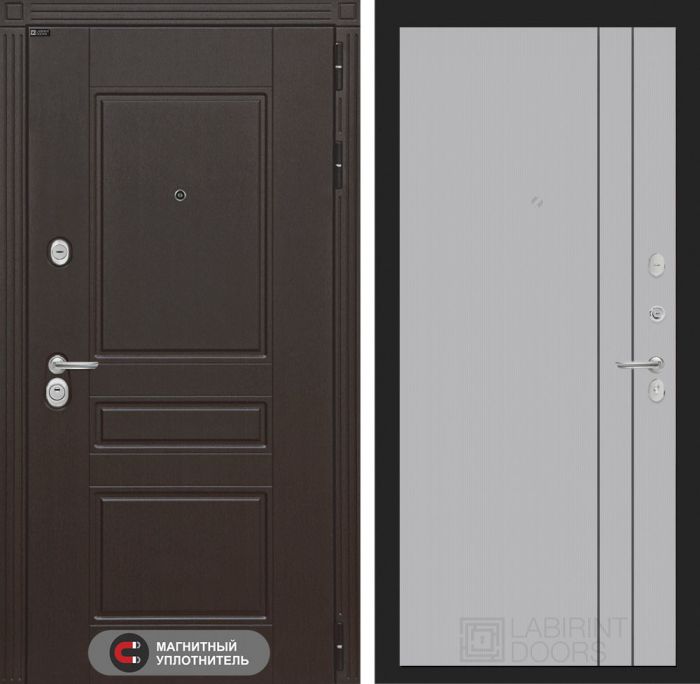 Входная дверь Лабиринт Мегаполис 10 - Серый рельеф софт