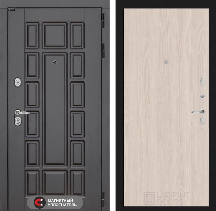 Входная дверь Лабиринт Нью-Йорк замок Mottura 05 - Ясень светлый