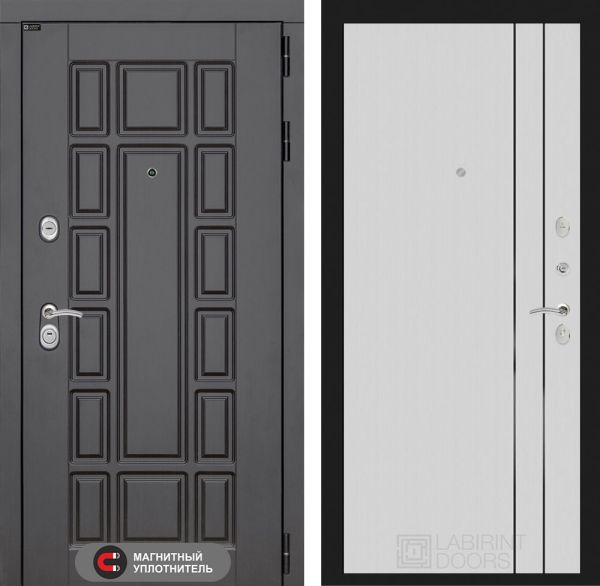 Входная дверь Лабиринт Нью-Йорк замок Mottura 10 - Белый рельеф софт