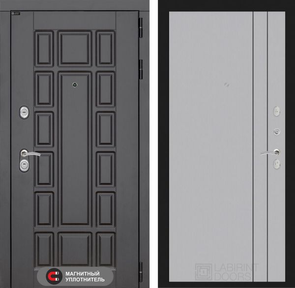 Входная дверь Лабиринт Нью-Йорк 10 - Серый рельеф софт