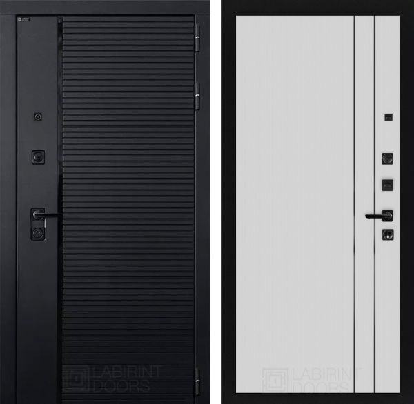 Входная дверь Лабиринт PIANO 10 - Белый рельеф софт