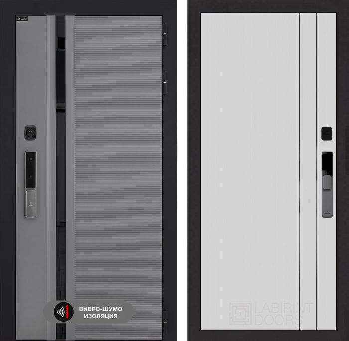 Входная дверь Лабиринт Пиано Смарт 2.0 - 10 Белый рельеф софт