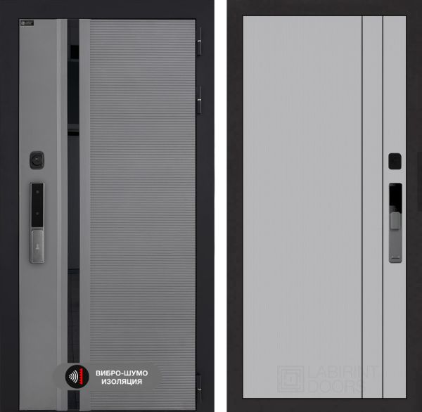 Входная дверь Лабиринт Пиано Смарт 2.0 - 10 Серый рельеф софт