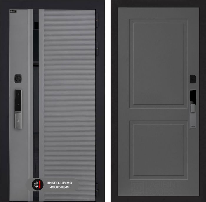 Входная дверь Лабиринт Пиано Смарт 2.0 - 11 Графит софт