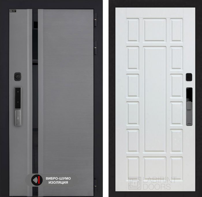 Входная дверь Лабиринт Пиано Смарт 2.0 - 12 Белое дерево