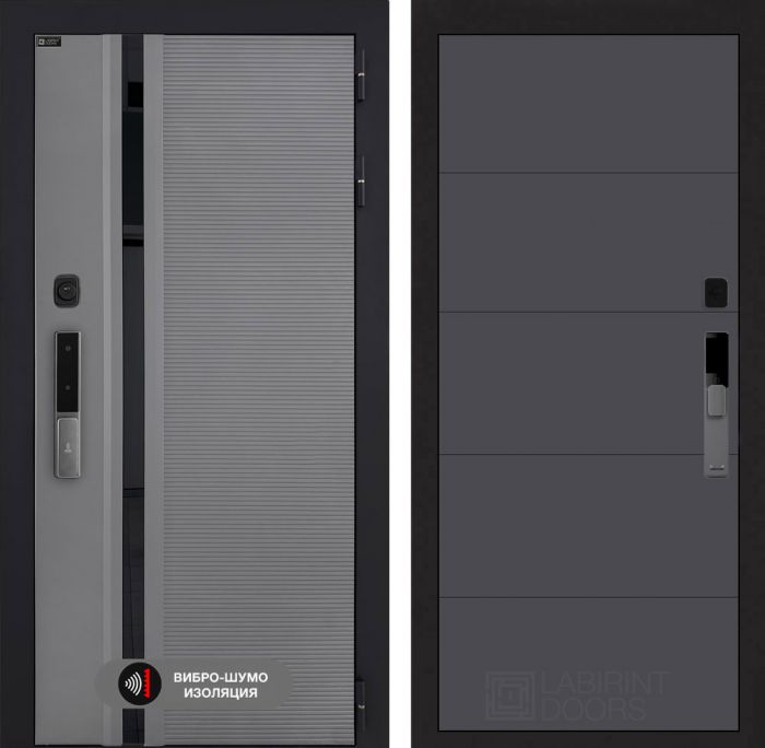 Входная дверь Лабиринт Пиано Смарт 2.0 - 13 Графит софт