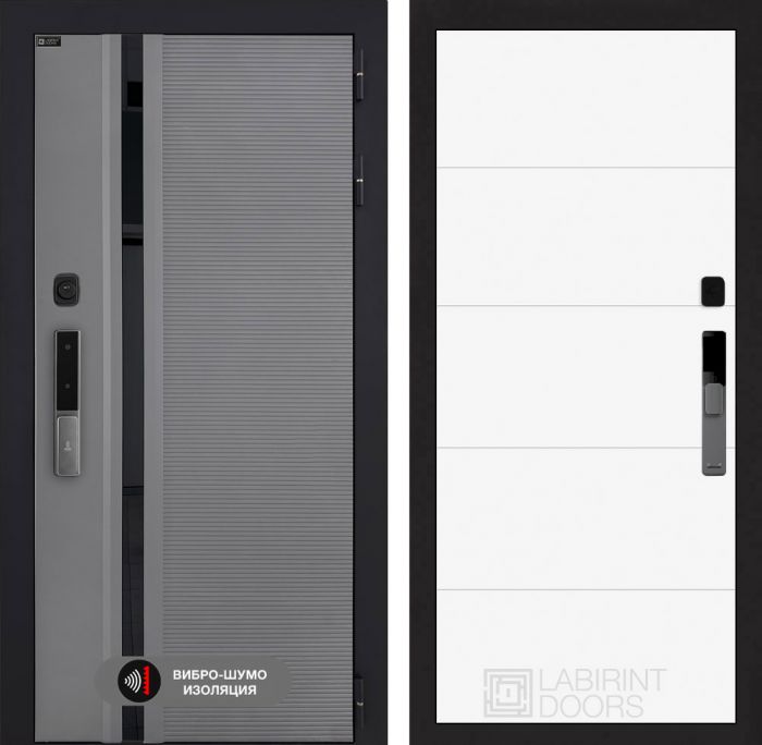 Входная дверь Лабиринт Пиано Смарт 2.0 - 13 Белый софт