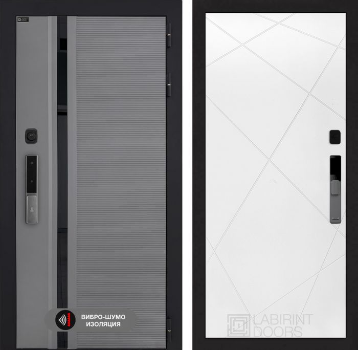 Входная дверь Лабиринт Пиано Смарт 2.0 - 24 Белый софт