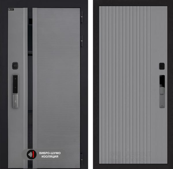 Входная дверь Лабиринт Пиано Смарт 2.0 - 29 Серый рельеф софт