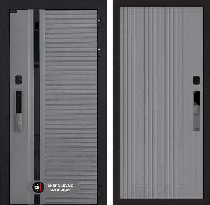 Входная дверь Лабиринт Пиано Смарт 2.0 - 29 Серый рельеф софт