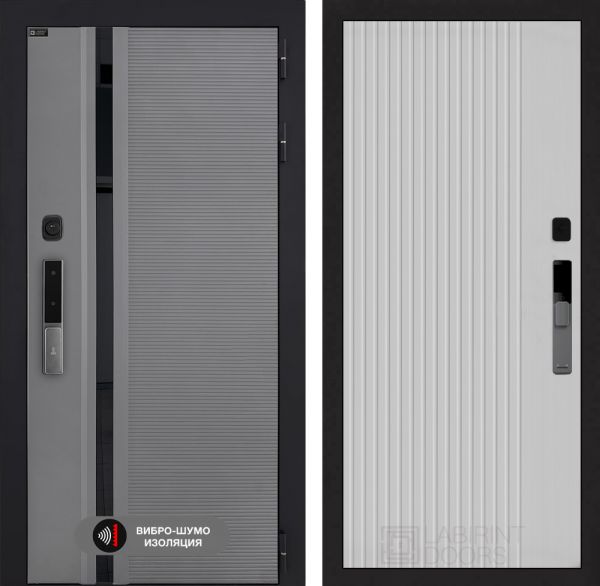 Входная дверь Лабиринт Пиано Смарт 2.0 - 29 Белый рельеф софт