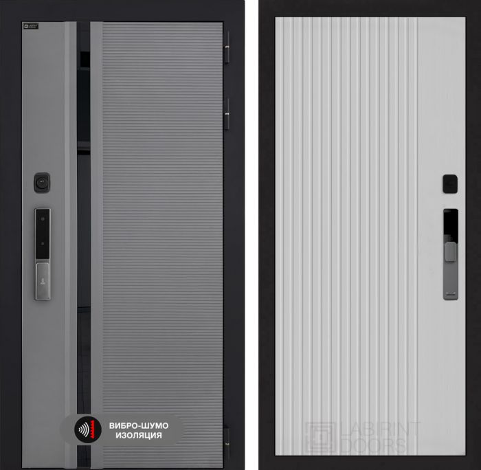 Входная дверь Лабиринт Пиано Смарт 2.0 - 29 Белый рельеф софт