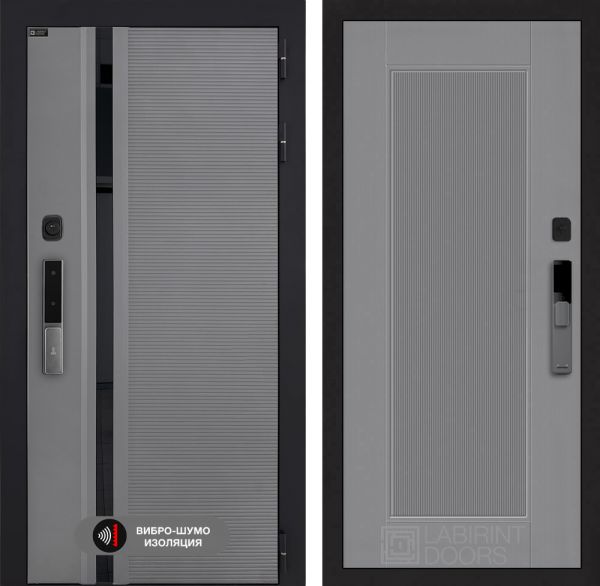 Входная дверь Лабиринт Пиано Смарт 2.0 - 30 Серый рельеф софт