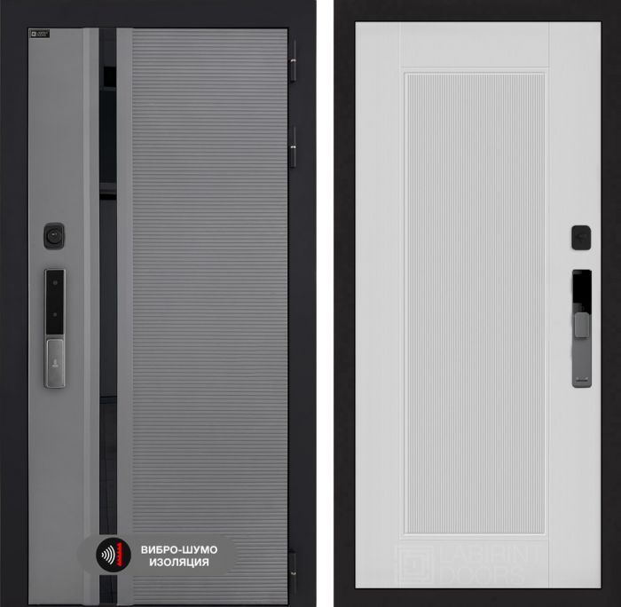 Входная дверь Лабиринт Пиано Смарт 2.0 - 30 Белый рельеф софт