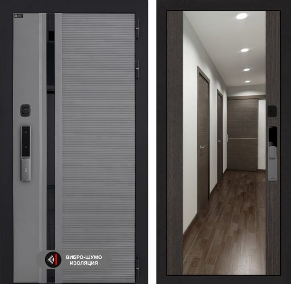 Входная дверь Лабиринт Пиано Смарт 2.0 - с зеркалом Максимум Венге