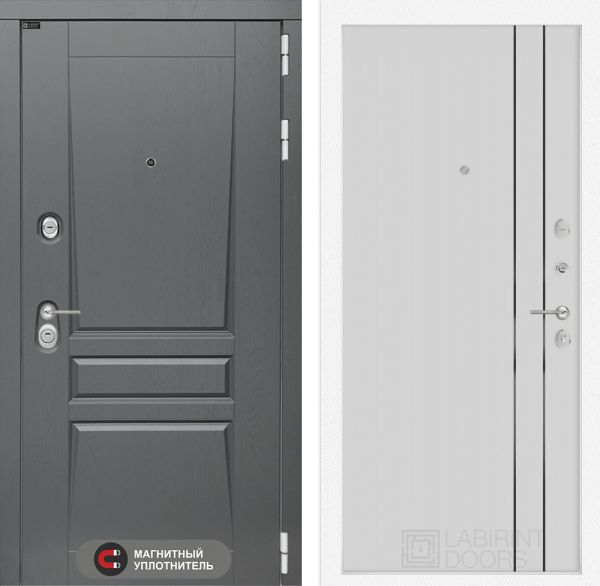 Входная дверь Лабиринт Платинум 10 - Белый рельеф софт