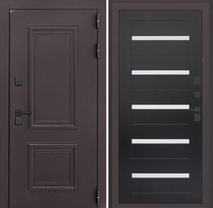 Входная дверь Лабиринт Полярис лайт 01 – Венге, стекло белое