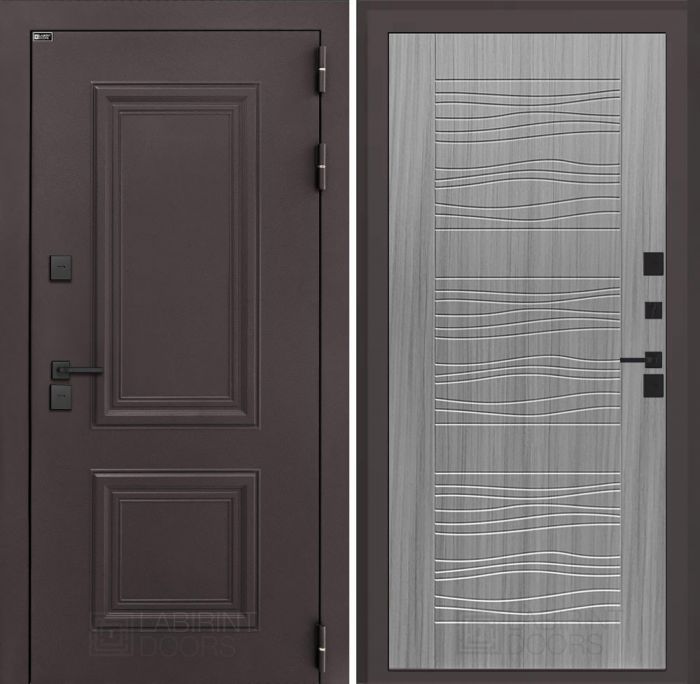 Входная дверь Лабиринт Полярис лайт 06 – Сандал серый