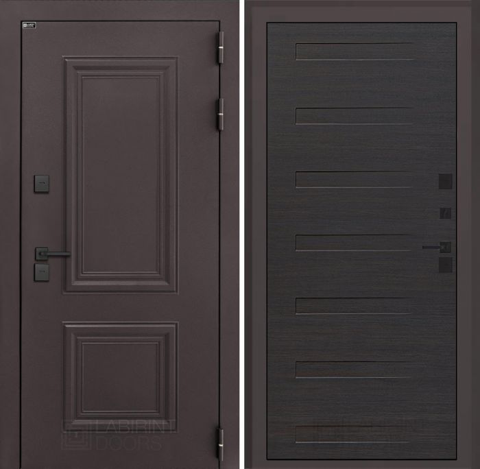 Входная дверь Лабиринт Полярис лайт 14 – Эковенге горизонтальный