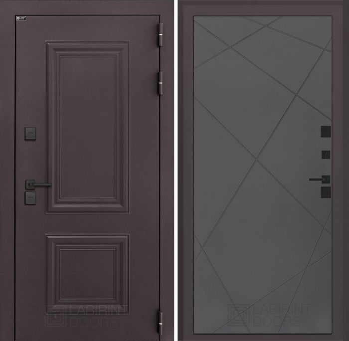 Входная дверь Лабиринт Полярис лайт 24 – Графит софт