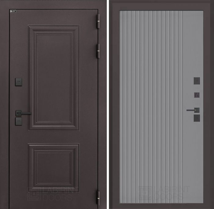 Входная дверь Лабиринт Полярис лайт 29 – Серый рельеф софт