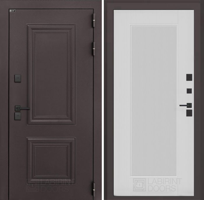 Входная дверь Лабиринт Полярис лайт 30 – Белый рельеф софт